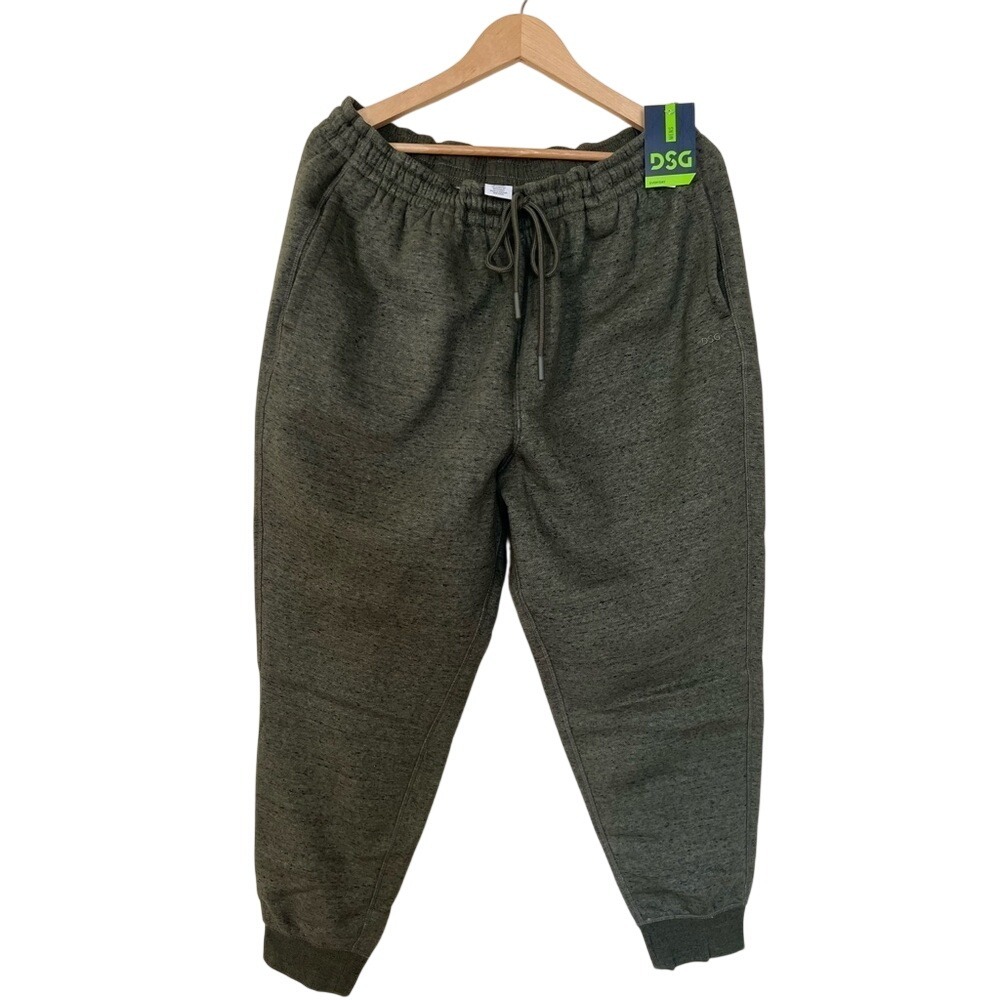 DSG Mens Olive Green Fleece Jogger Athletic Fit Elastic Waist Outdoor Casual 2XL